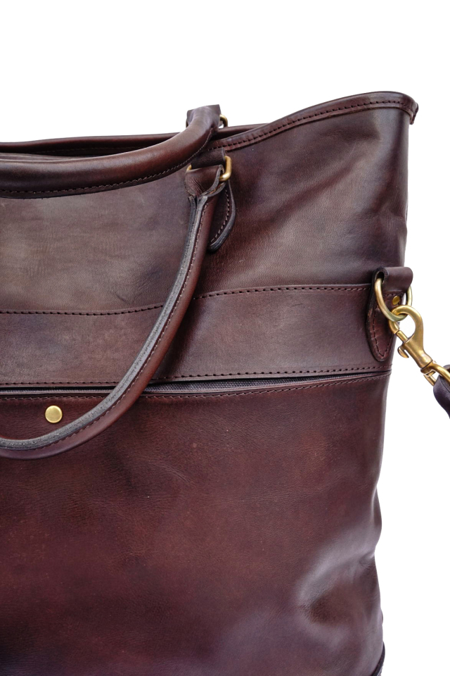 VASCO "LEATHER NELSON 2WAY BAG" BROWN