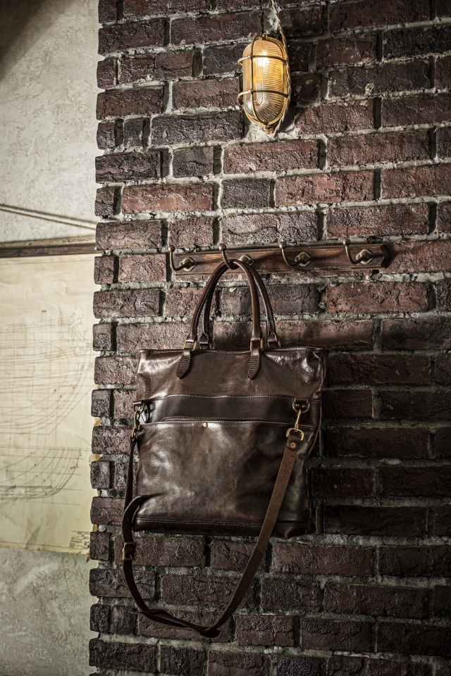 VASCO "LEATHER NELSON 2WAY BAG" BROWN