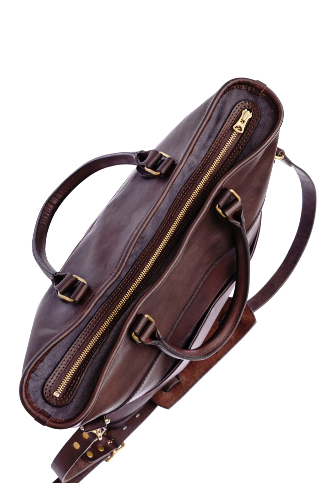 VASCO "LEATHER NELSON 2WAY BAG" BROWN