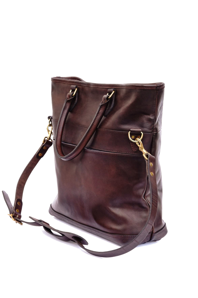 VASCO "LEATHER NELSON 2WAY BAG" BROWN