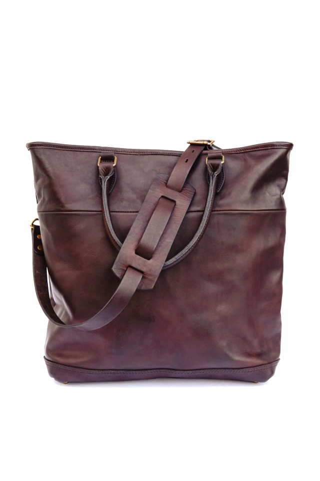 VASCO "LEATHER NELSON 2WAY BAG" BROWN