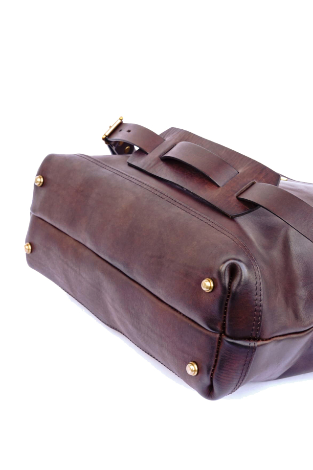 VASCO "LEATHER NELSON 2WAY BAG" BROWN