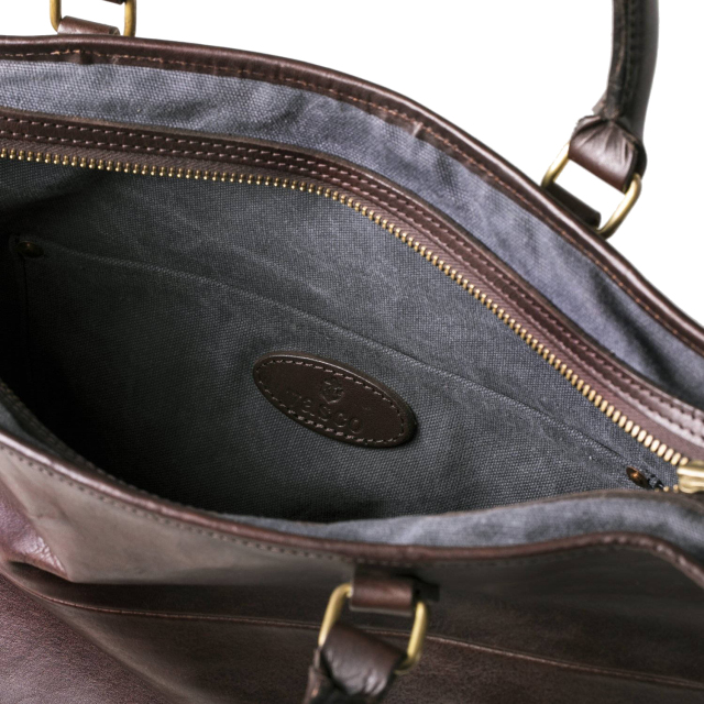 VASCO "LEATHER NELSON 2WAY BAG" BROWN