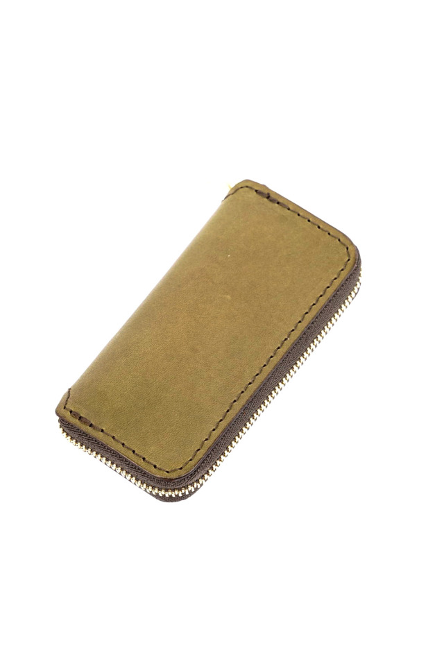 LEATHER VOYAGE ROUND ZIP KEY CASE