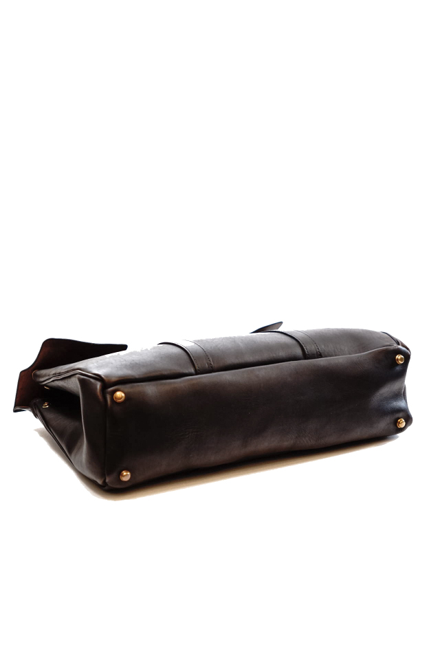 VASCO "LEATHER SADDLE TOTE BAG" BLACK