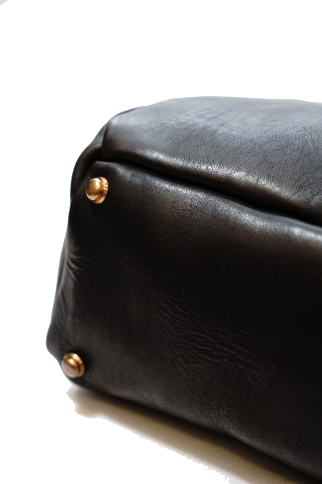 VASCO "LEATHER SADDLE TOTE BAG" BLACK