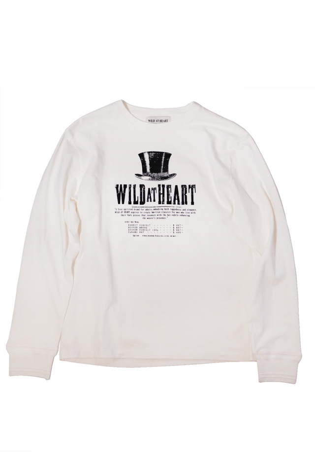 WILD AT HEART "SILK HAT" 6.2oz Crew Neck L/S TEE
