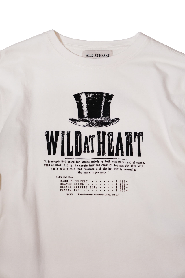 WILD AT HEART "SILK HAT" 6.2oz Crew Neck L/S TEE