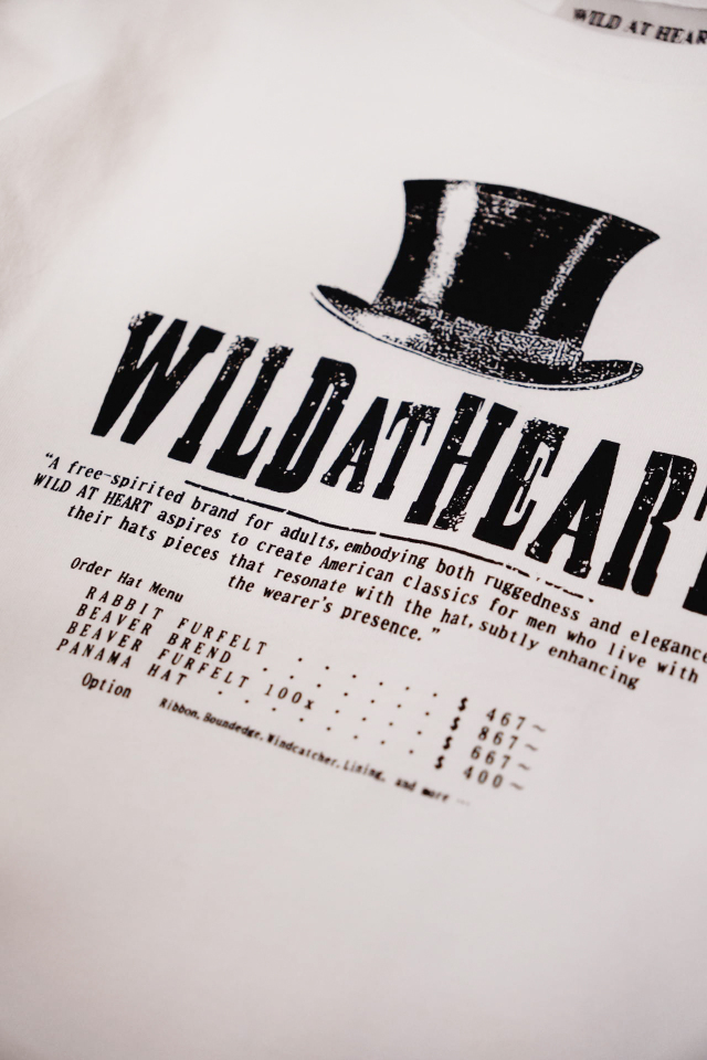 WILD AT HEART "SILK HAT" 6.2oz Crew Neck L/S TEE