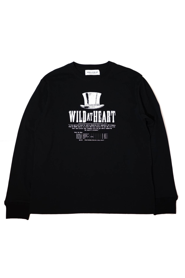 WILD AT HEART "SILK HAT" 6.2oz Crew Neck L/S TEE