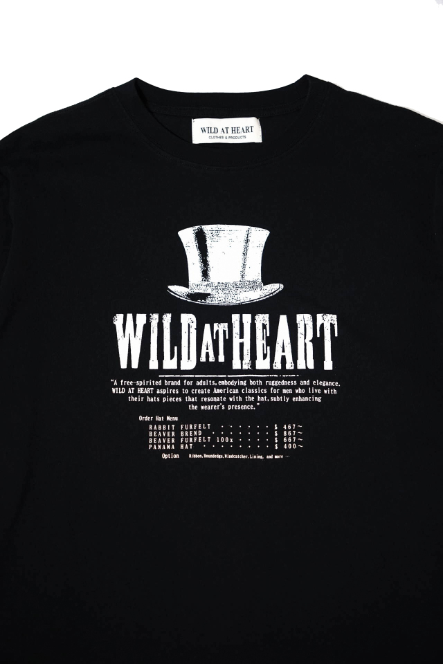 WILD AT HEART "SILK HAT" 6.2oz Crew Neck L/S TEE