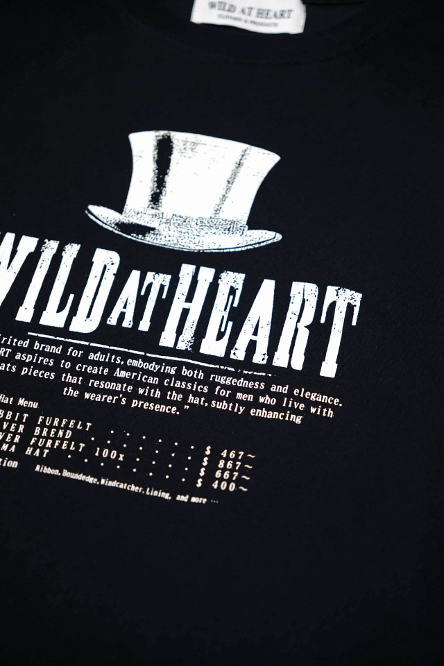 WILD AT HEART "SILK HAT" 6.2oz Crew Neck L/S TEE