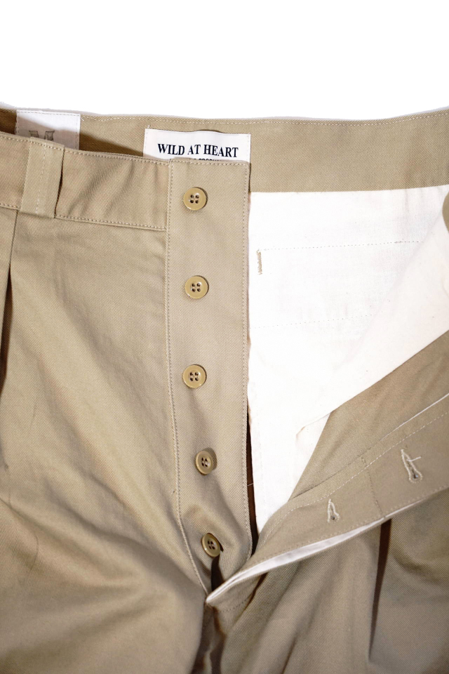 WILD AT HEART CHINO TROUSERS center crease BEIGE