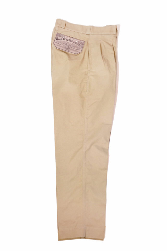 WILD AT HEART CHINO TROUSERS center crease BEIGE