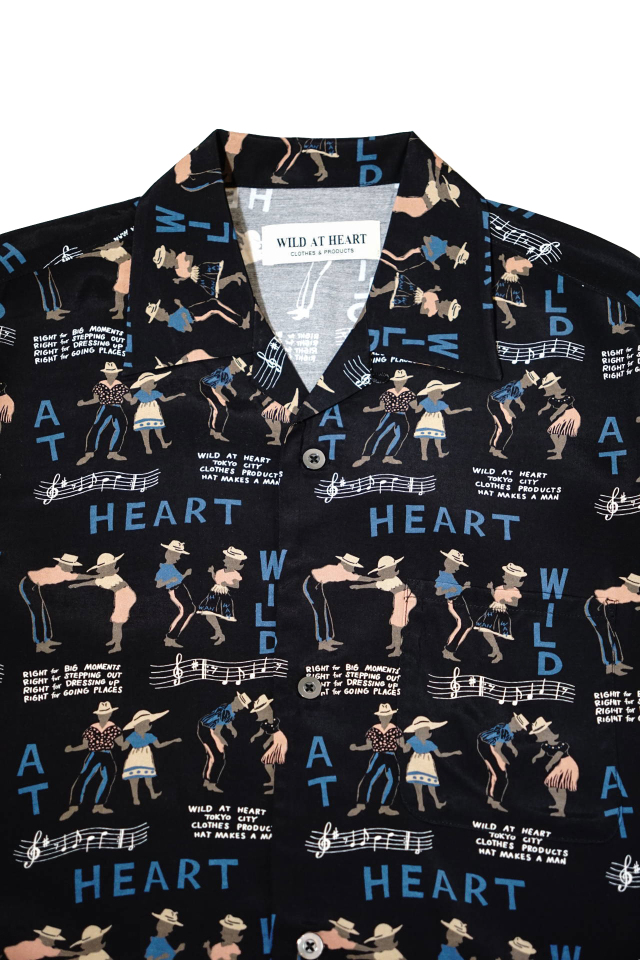 WILD AT HEART "SKA" Rayon Open Collar S/S Shirts