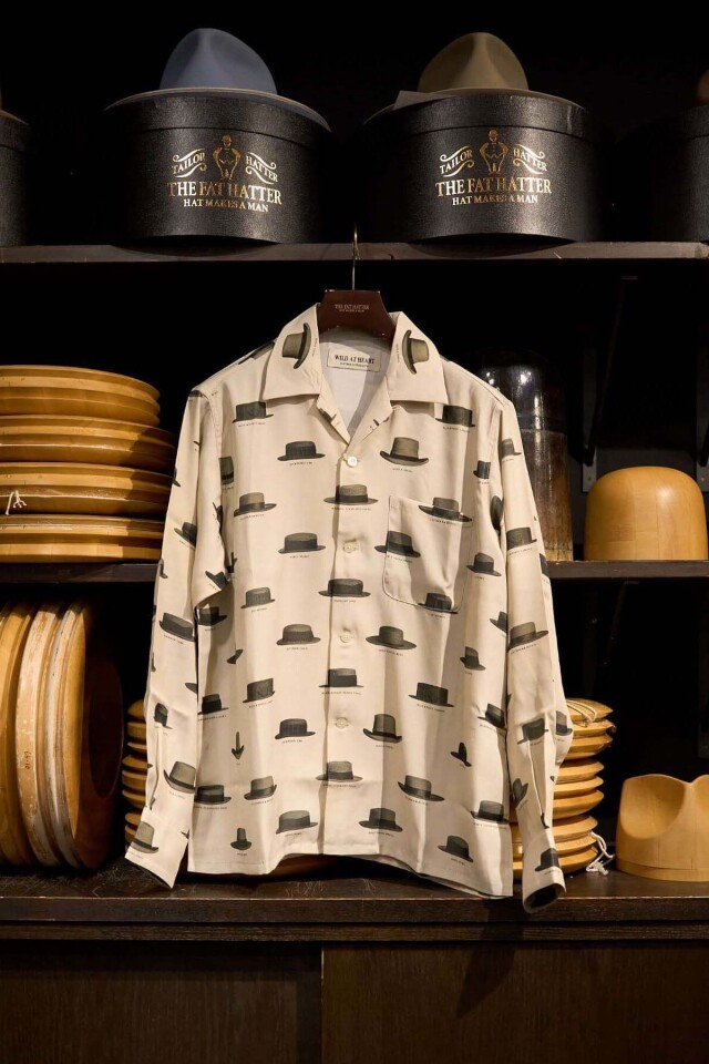 WILD AT HEART "HAT PATTERN" OPEN COLLAR L/S SHIRTS