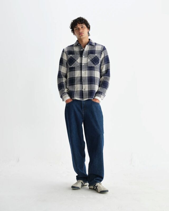 wax london Whiting - Navy Marine Beatnik Overshirt