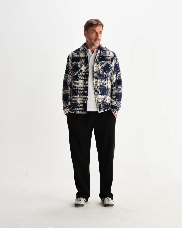 wax london Whiting - Navy Marine Beatnik Overshirt