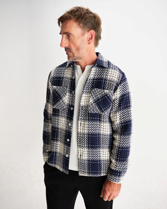 wax london Whiting - Navy Marine Beatnik Overshirt