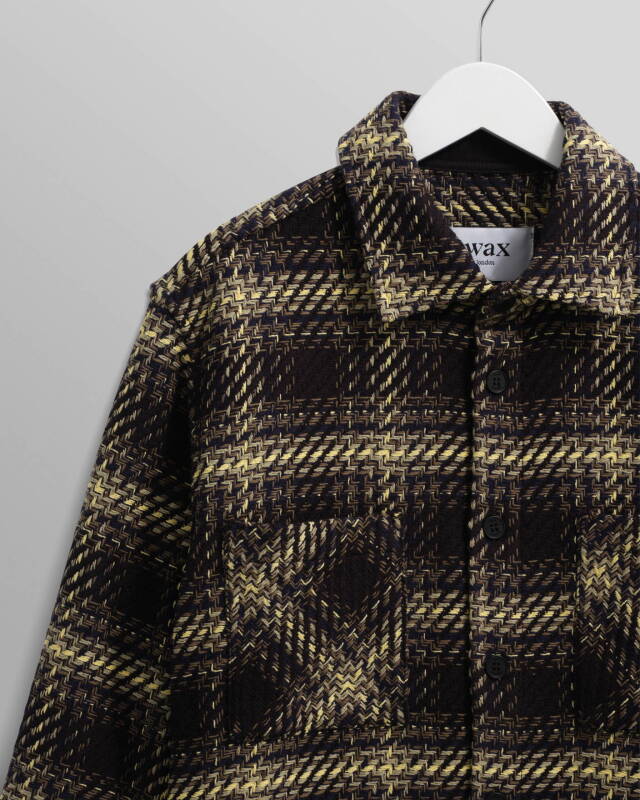 wax london Whiting - Black And Yellow Hutton Check Overshirt