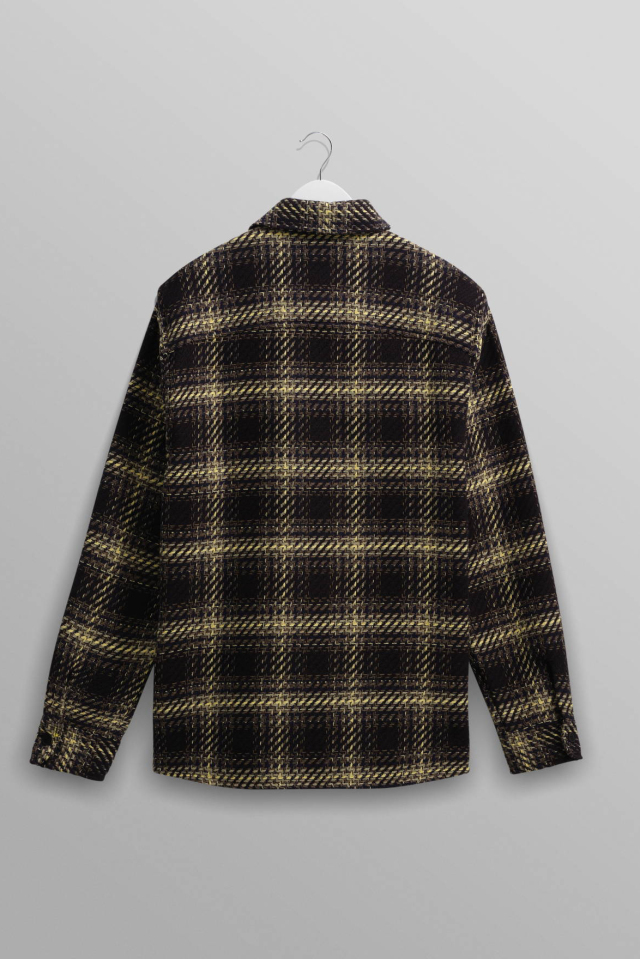 wax london Whiting - Black And Yellow Hutton Check Overshirt