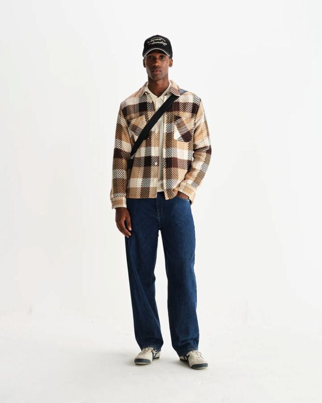 wax london Whiting - Natural And Brown Pike Check Overshirt