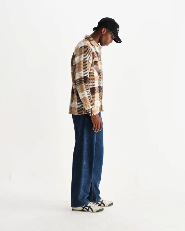 wax london Whiting - Natural And Brown Pike Check Overshirt