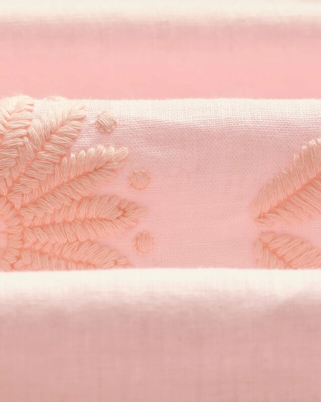 wax london Didcot - Pink Flower Embroidered Short-Sleeve Shirt