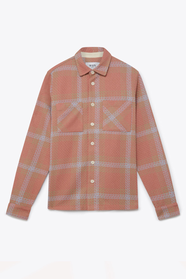 wax london "Whiting Overshirt" Pink/Blue