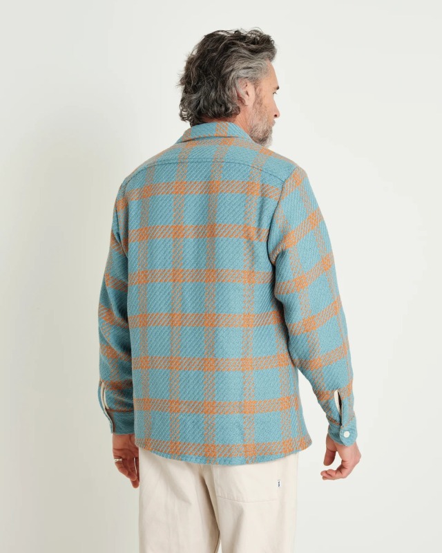 wax london "Whiting Overshirt" Teal/Orange