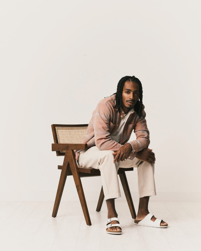 wax london "Whiting Overshirt" Pink/Blue