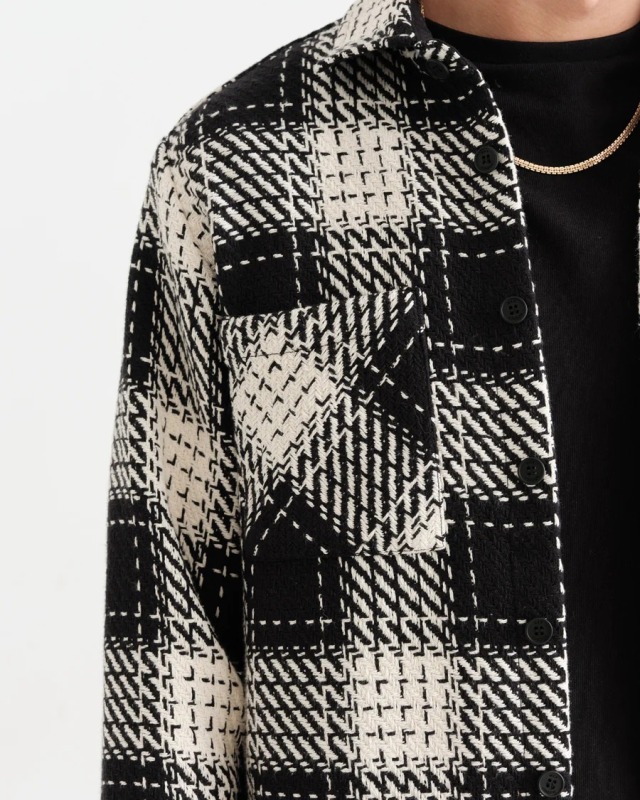 wax london "Whiting Overshirt" Black