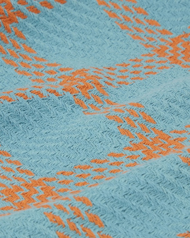 wax london "Whiting Overshirt" Teal/Orange