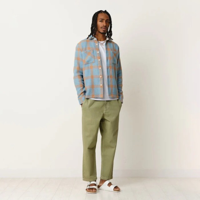 wax london "Whiting Overshirt" Teal/Orange