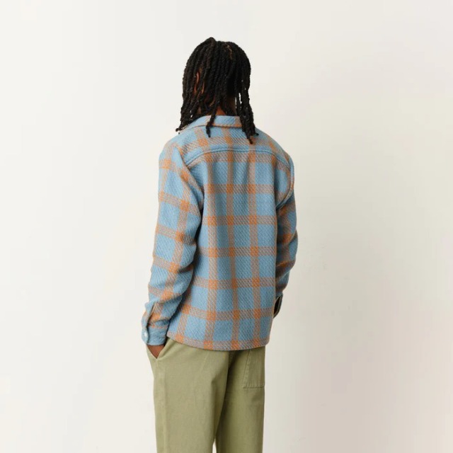wax london "Whiting Overshirt" Teal/Orange