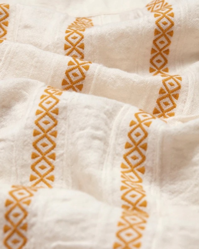 wax london "DIDCOT SS SHIRT" ECRU LENO STRIPE