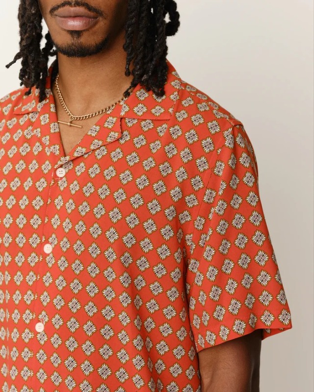 wax london "DIDCOT SS SHIRT" AMALFI RED