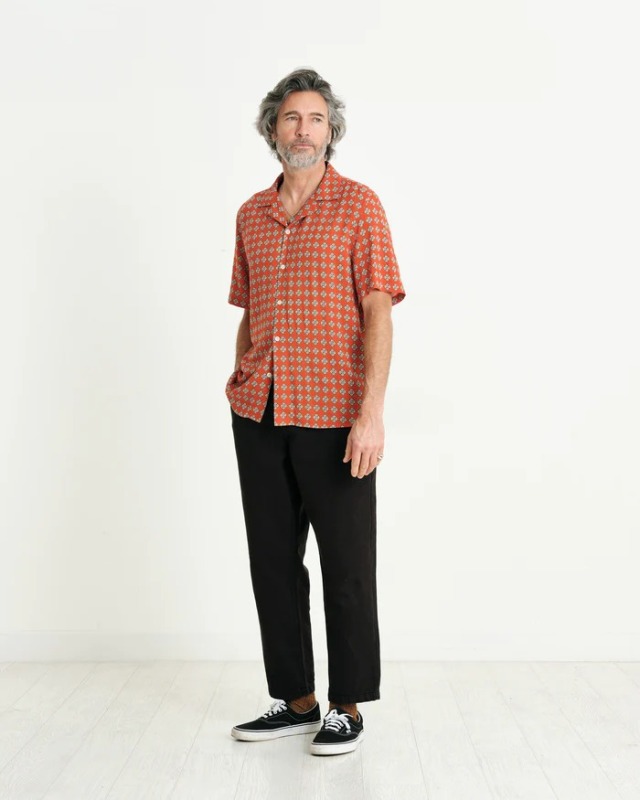 wax london "DIDCOT SS SHIRT" AMALFI RED