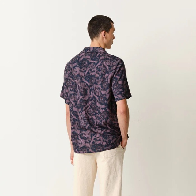 wax london "DIDCOT SS SHIRT" TIE-DYE PURPLE