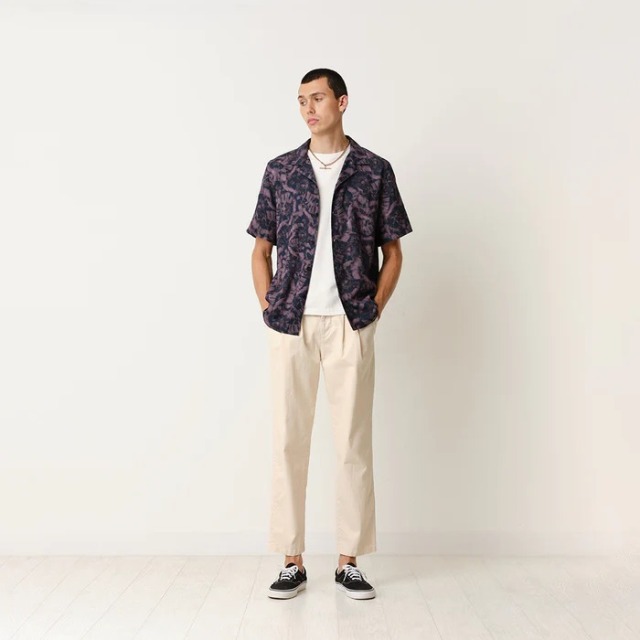 wax london "DIDCOT SS SHIRT" TIE-DYE PURPLE