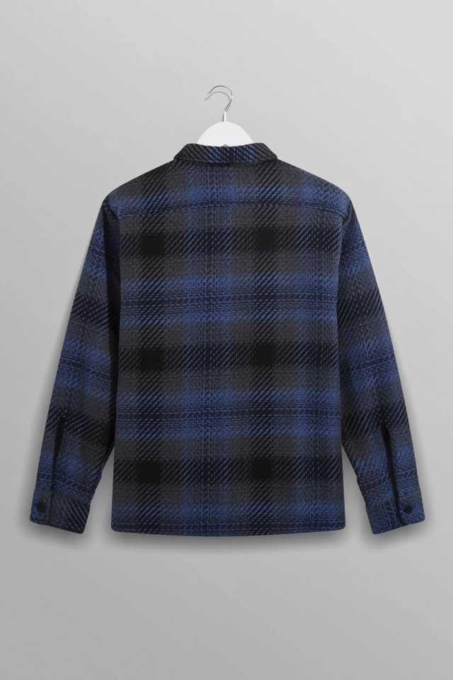 wax london "Whiting Overshirt" Navy/Blue Dusk Check