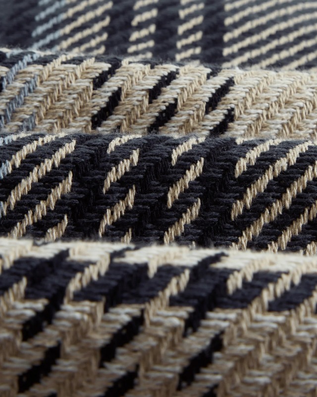 wax london "Whiting Overshirt" Black/Ecru Spear Check