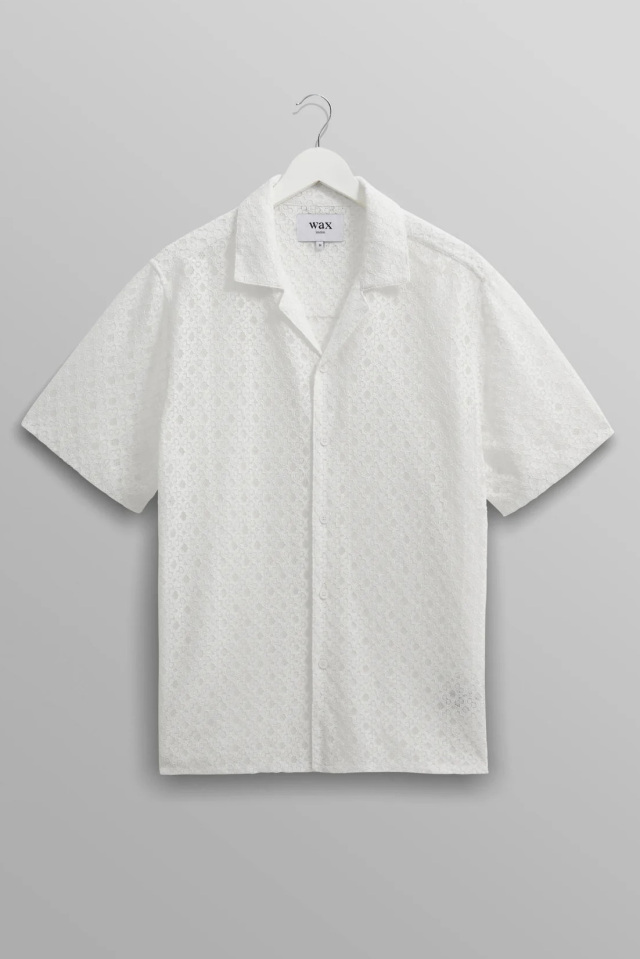 wax london "Didcot Shirt" White Corded Lace