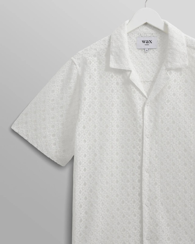 wax london "Didcot Shirt" White Corded Lace
