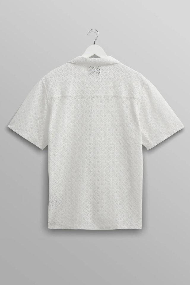 wax london "Didcot Shirt" White Corded Lace