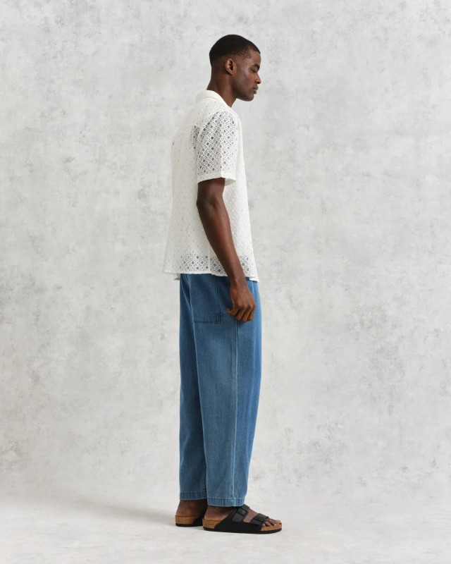 wax london "Didcot Shirt" White Corded Lace