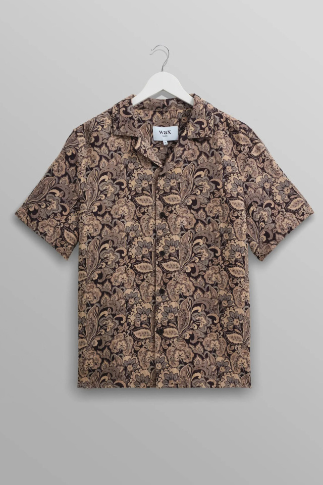 wax london "Didcot Shirt" Brown Floral Jacquard