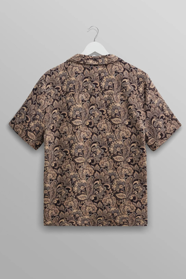 wax london "Didcot Shirt" Brown Floral Jacquard