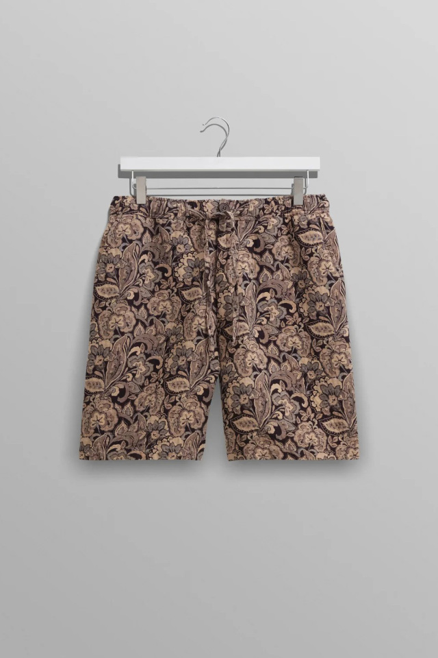 wax london "Kurt Shorts" Brown Floral Jacquard