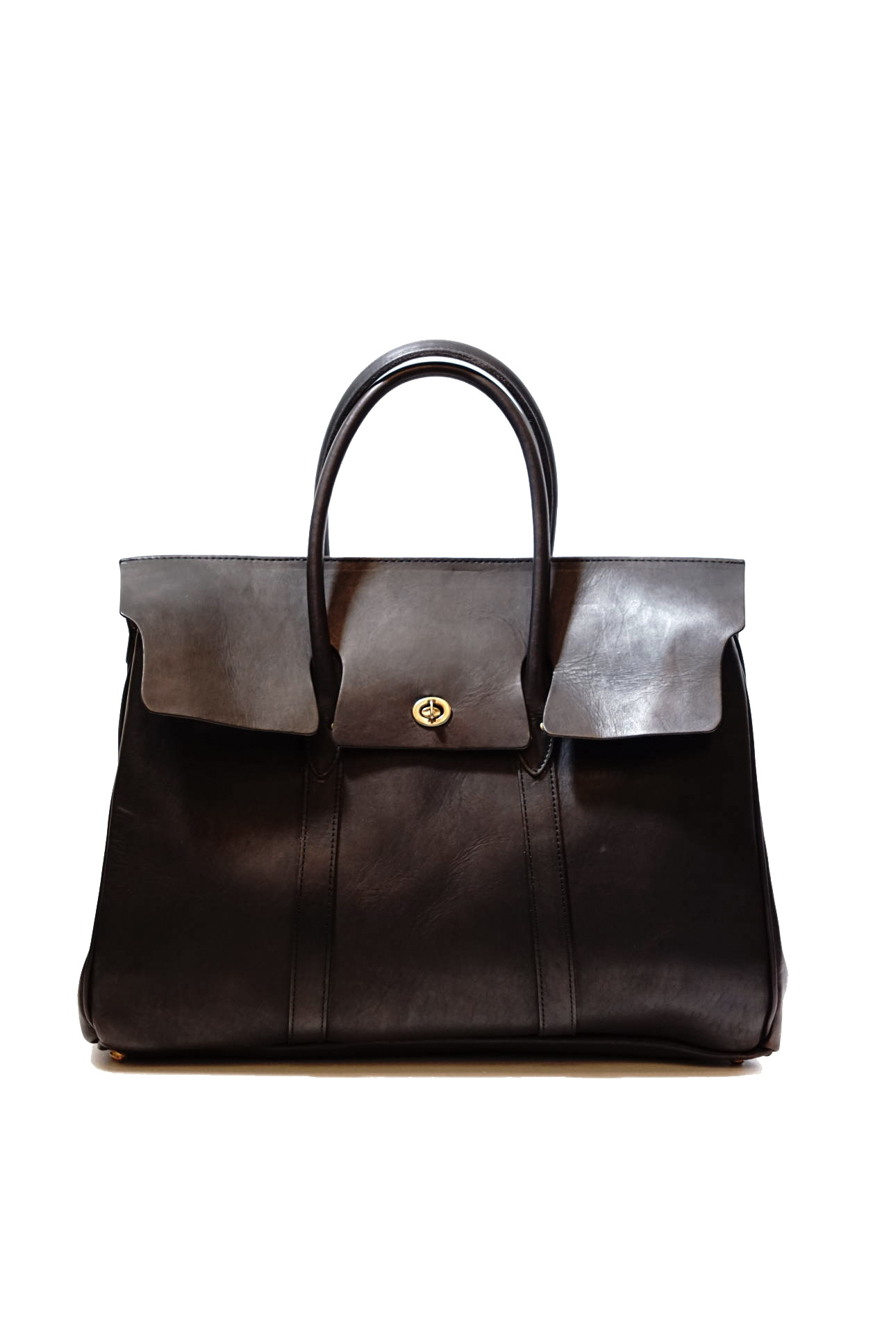 VASCO "LEATHER SADDLE TOTE BAG" BLACK